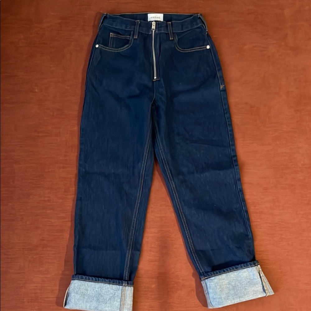 FRAME Le High and Tight Exposed Zipper Jeans Size 26